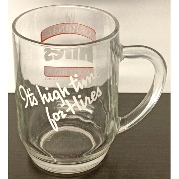 Vintage Original Hires Root Beer Clear Glass Mug Stein France 5 Inch Tall - Picture 3 of 7